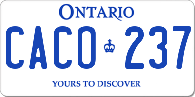 ON license plate CACO237