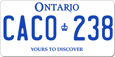 ON license plate CACO238