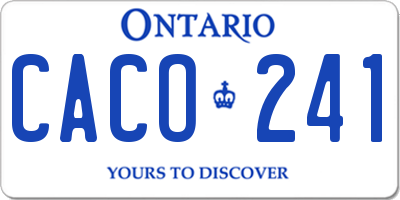 ON license plate CACO241