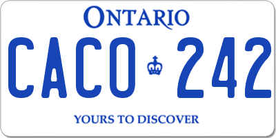 ON license plate CACO242