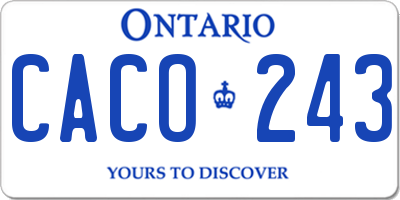 ON license plate CACO243