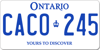 ON license plate CACO245