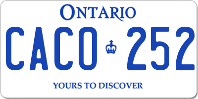 ON license plate CACO252