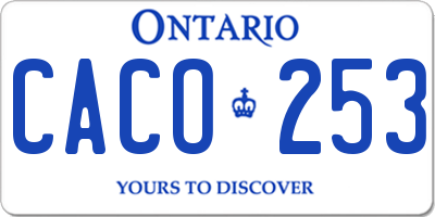 ON license plate CACO253