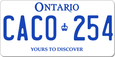 ON license plate CACO254