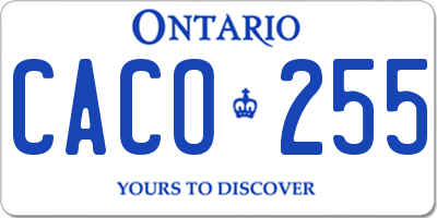 ON license plate CACO255