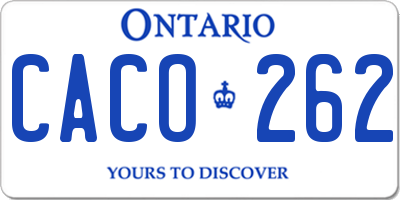 ON license plate CACO262