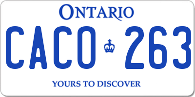 ON license plate CACO263