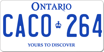 ON license plate CACO264