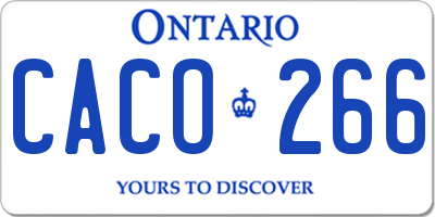 ON license plate CACO266