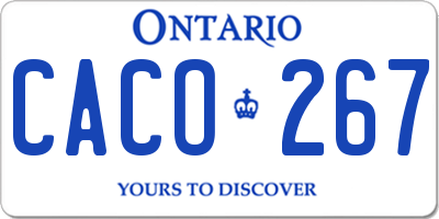 ON license plate CACO267