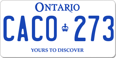 ON license plate CACO273