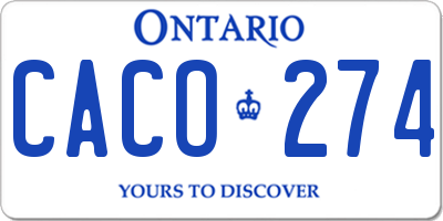 ON license plate CACO274