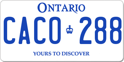 ON license plate CACO288