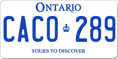 ON license plate CACO289