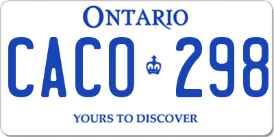 ON license plate CACO298