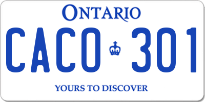 ON license plate CACO301