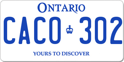 ON license plate CACO302