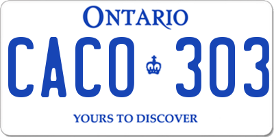 ON license plate CACO303