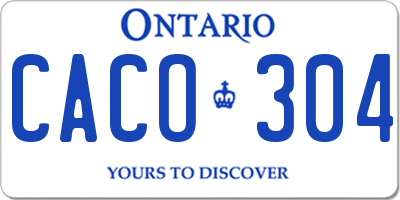 ON license plate CACO304