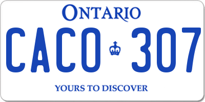 ON license plate CACO307