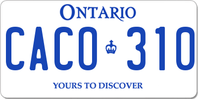 ON license plate CACO310