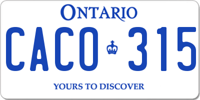 ON license plate CACO315