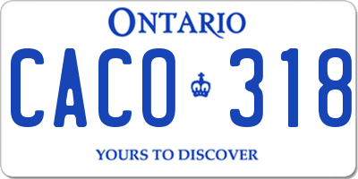 ON license plate CACO318