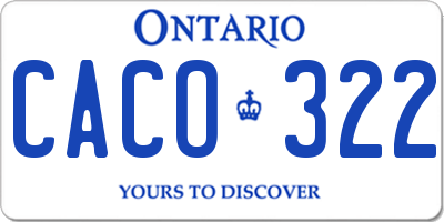 ON license plate CACO322