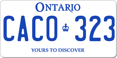 ON license plate CACO323