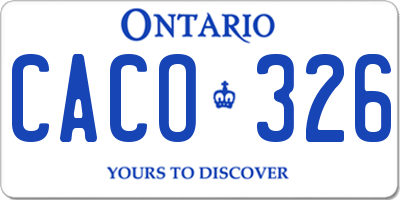 ON license plate CACO326