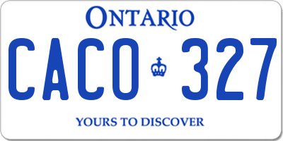 ON license plate CACO327