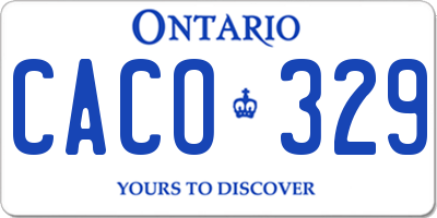 ON license plate CACO329