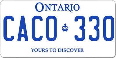 ON license plate CACO330