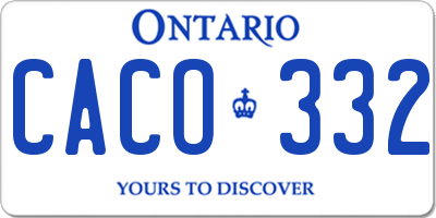 ON license plate CACO332