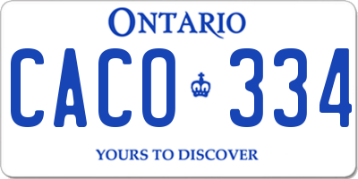 ON license plate CACO334