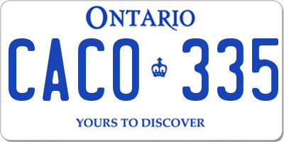 ON license plate CACO335