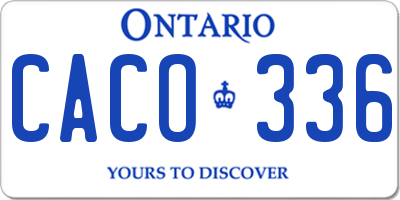 ON license plate CACO336