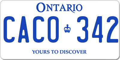 ON license plate CACO342