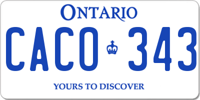 ON license plate CACO343