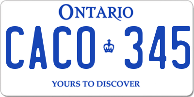 ON license plate CACO345