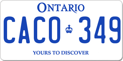 ON license plate CACO349