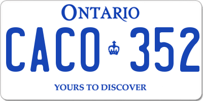 ON license plate CACO352