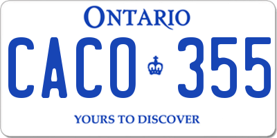 ON license plate CACO355