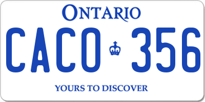 ON license plate CACO356