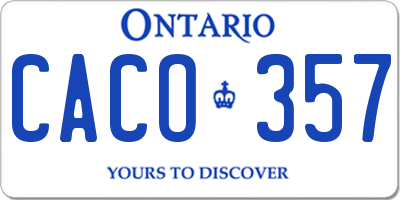 ON license plate CACO357