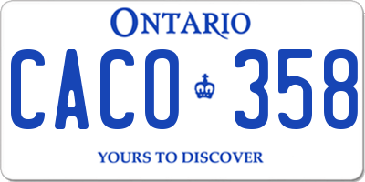 ON license plate CACO358