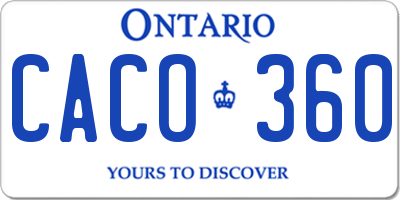 ON license plate CACO360