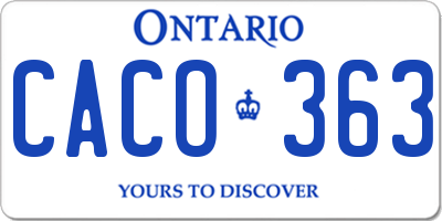 ON license plate CACO363