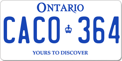 ON license plate CACO364